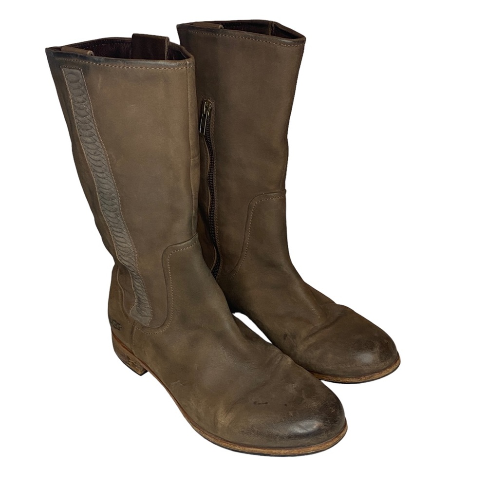 Ugg Annisa Riding Boots Leather womens shoes size 10 brown